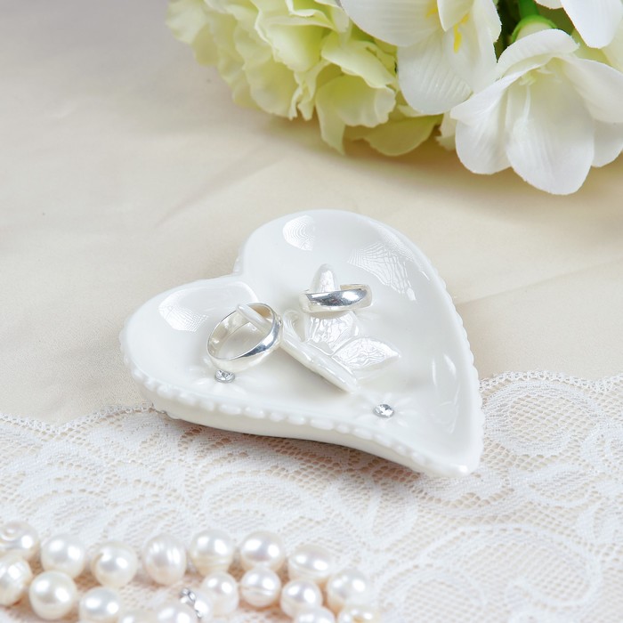 Блюдце для колец "Бабочка", фарфор, 10x11,5x3см