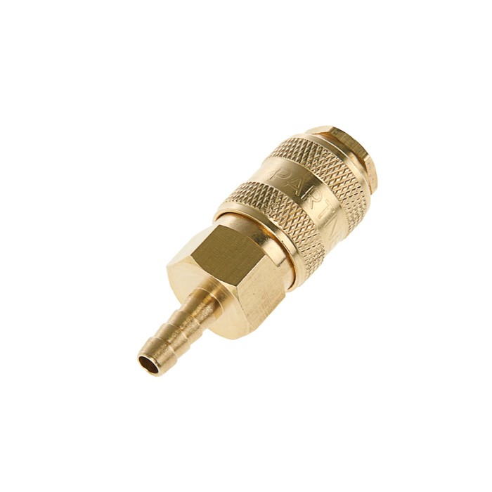Быстроразъем пневматический "Эврика", с клапаном "елочка" 6 мм, латунь
