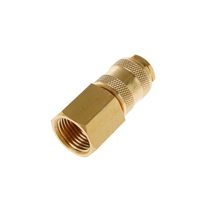 Быстроразъем пневматический "Эврика", с клапаном, с внутренней резьбой 1/2", латунь