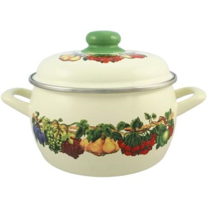 Кастрюля с металлической крышкой 2,2 л Фруктовый сад       УЦЕНКА