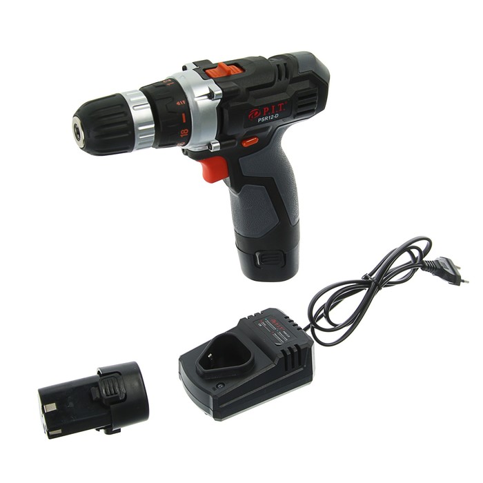Дрель-шуруповерт P.I.T. PSR 12-D, 2 Li аккумулятора., 12 В, 20 Нм, 1.5 Ач, кейс