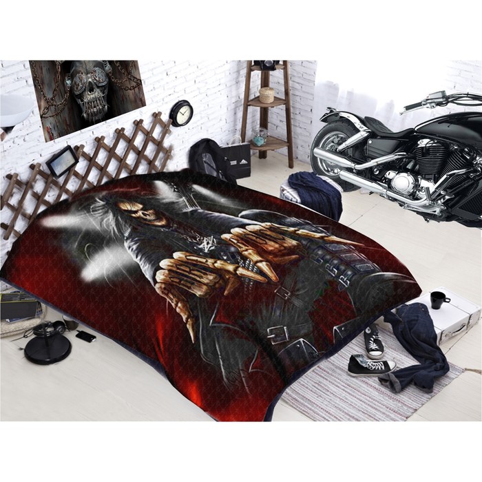 Покрывало «Байкеры», размер 150 × 200 см, макосатин 100 г/м2 А27