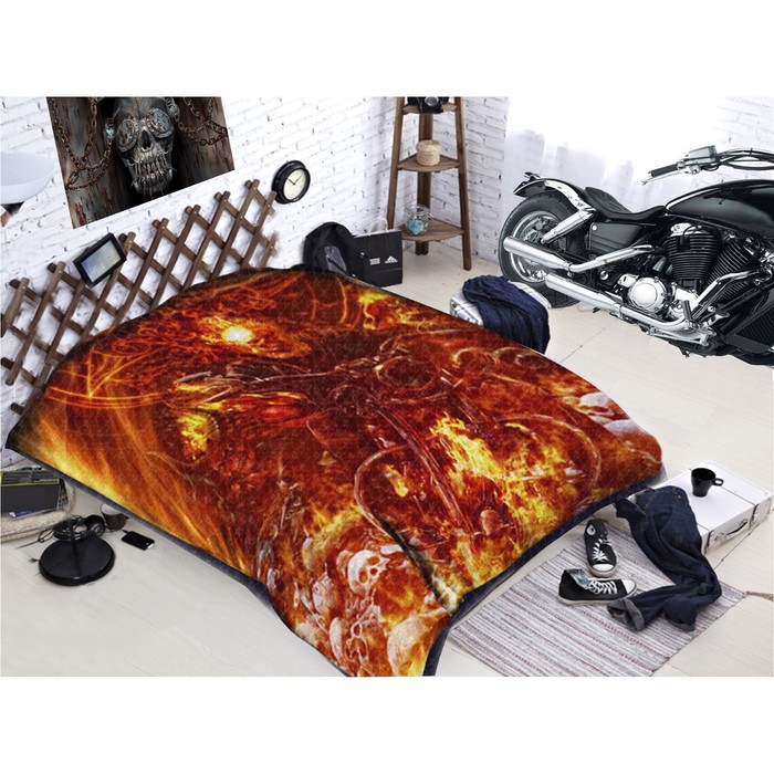 Покрывало «Байкеры», размер 180 × 220 см, макосатин 100 г/м2 А28