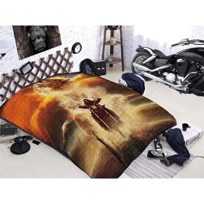 Покрывало «Байкеры», размер 150 × 200 см, макосатин 100 г/м2 А29