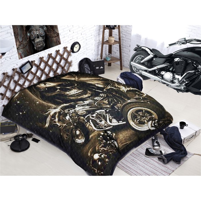 Покрывало «Байкеры», размер 200 × 220 см, макосатин 100 г/м2 А31