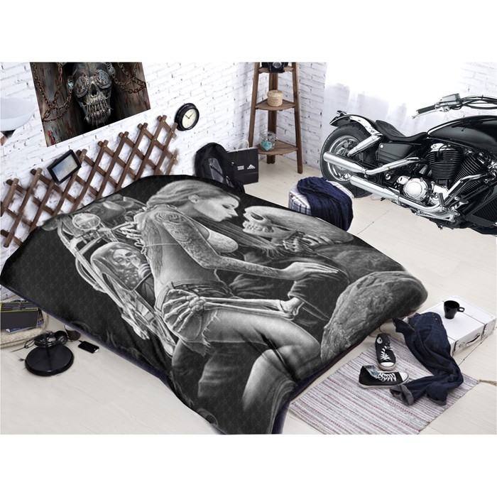 Покрывало «Байкеры», размер 180 × 220 см, макосатин 100 г/м2 А33