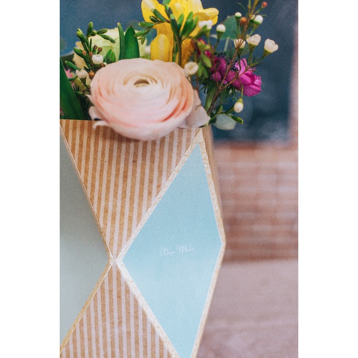 Коробка–ваза для цветов «Для тебя», 11 х 11 х 22 см