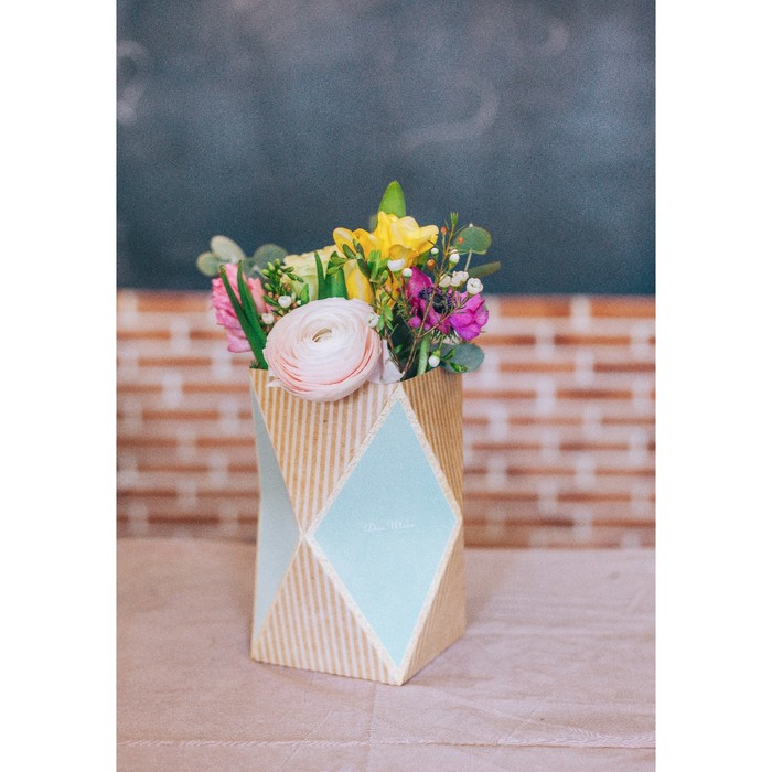 Коробка–ваза для цветов «Для тебя», 11 х 11 х 22 см
