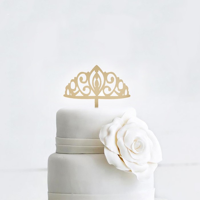 Топпер на торт "Корона" 13х18 см, цвет золото