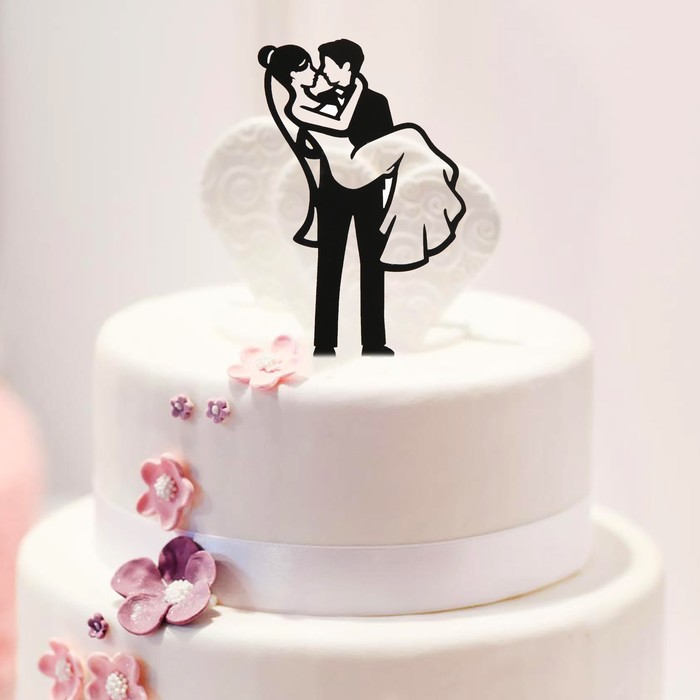 Топпер на торт "Жених и невеста" 13х18 см, цвет