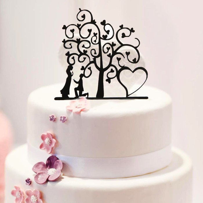 Топпер на торт "Выходи за меня" 13х18 см, цвет