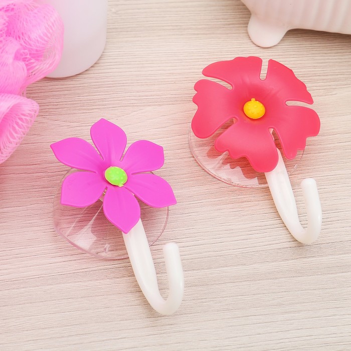 Набор крючков на присоске 2 шт "Цветок"