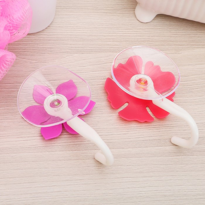 Набор крючков на присоске 2 шт "Цветок"