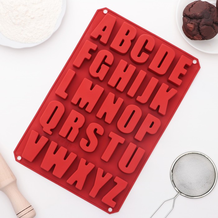 Форма для выпечки "Алфавит", 26 ячеек, цвета МИКС