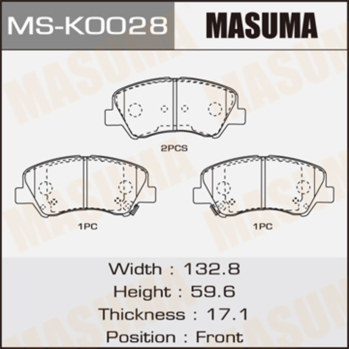 Колодки тормозные MASUMA MSK0028