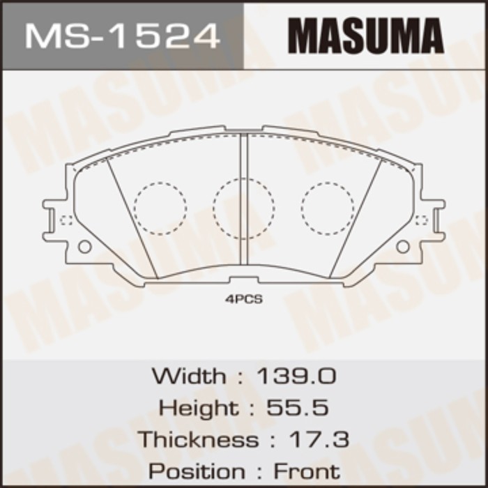 Колодки тормозные MASUMA MS1524