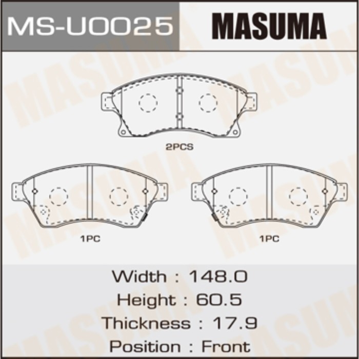 Колодки тормозные MASUMA MSU0025
