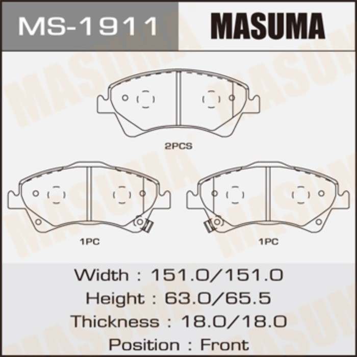 Колодки тормозные MASUMA MS1911