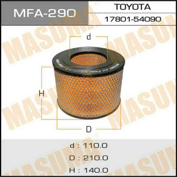 Воздушный фильтр  Masuma MFA290