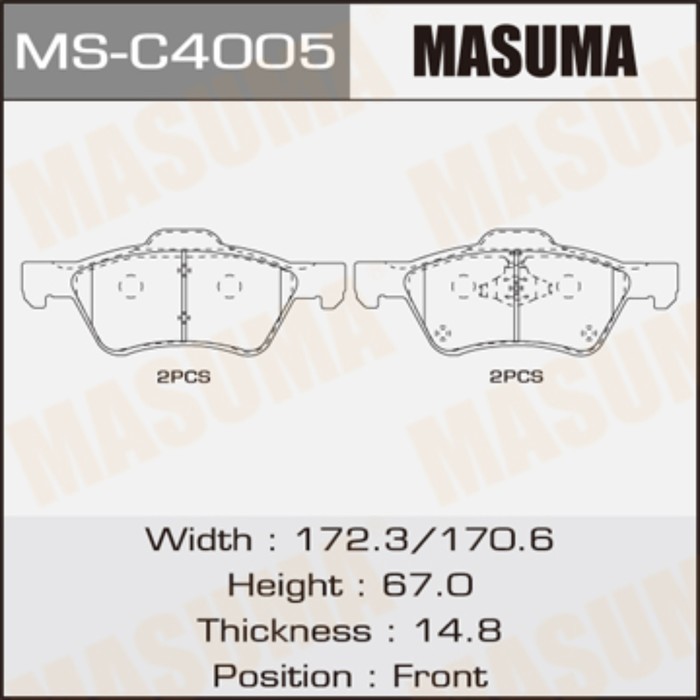 Колодки тормозные MASUMA MSC4005