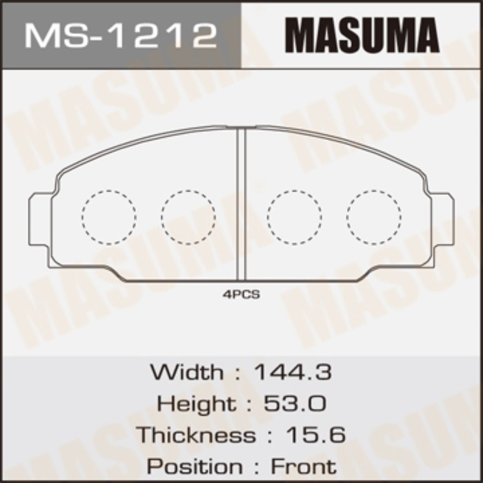Колодки тормозные MASUMA MS1212