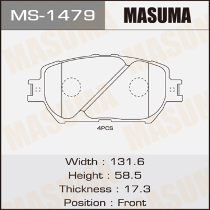 Колодки тормозные MASUMA MS1479