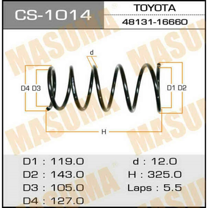Пружина подвески  Masuma CS1014