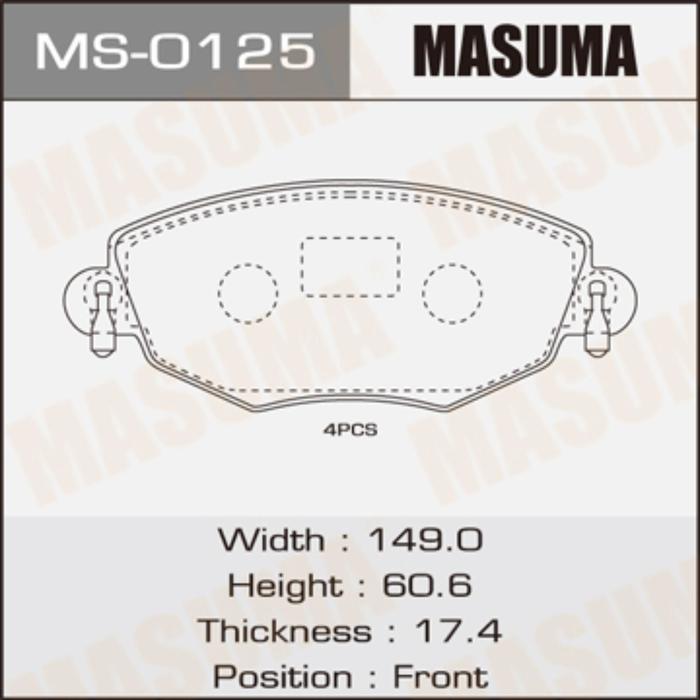 Колодки тормозные MASUMA MS0125
