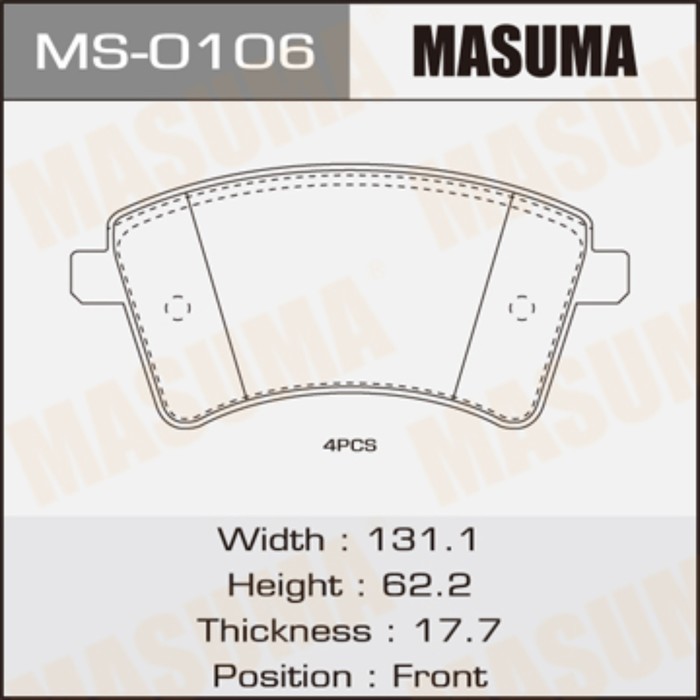 Колодки тормозные MASUMA MS0106