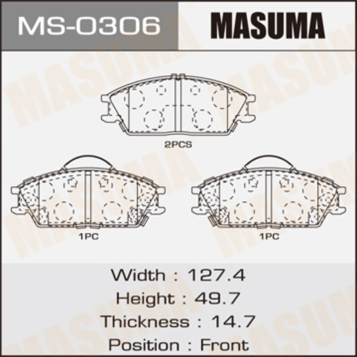 Колодки тормозные MASUMA MS0306