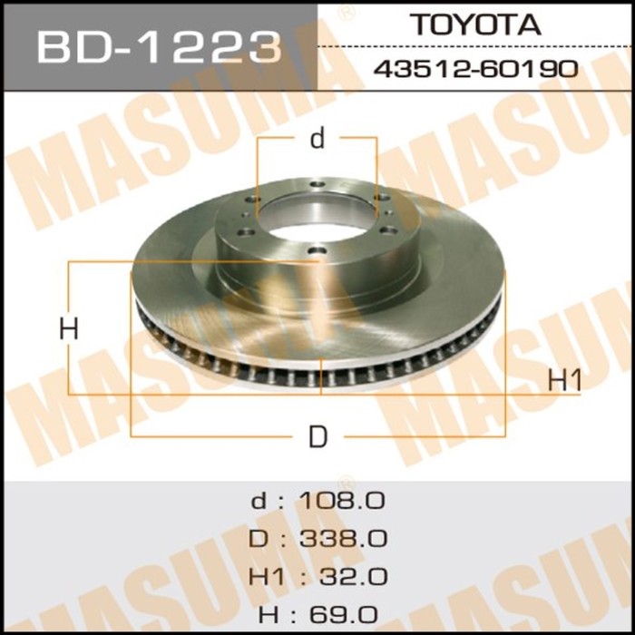 Диск тормозной  Masuma BD1223