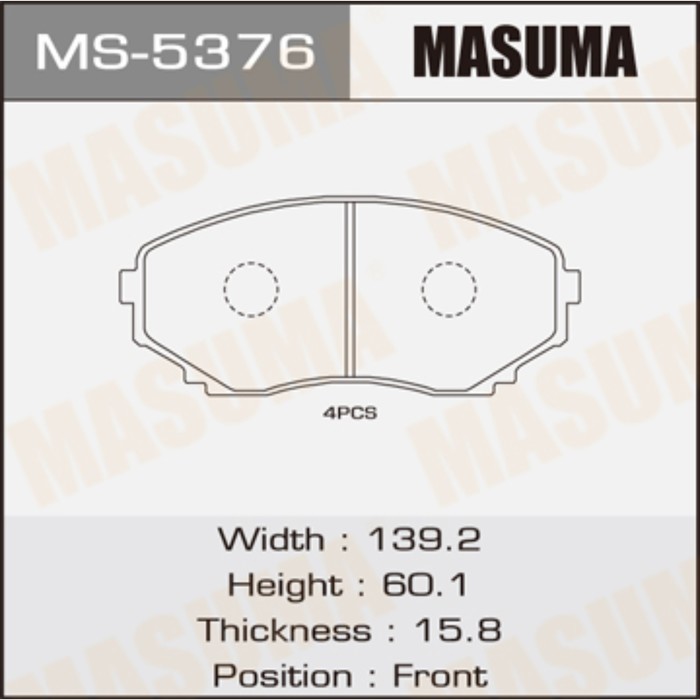 Колодки тормозные MASUMA MS5376
