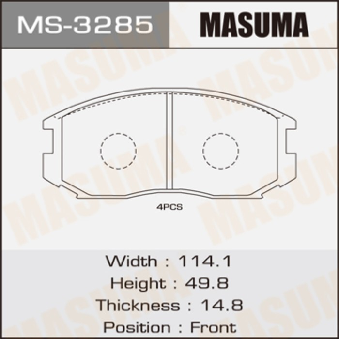 Колодки тормозные MASUMA MS3285