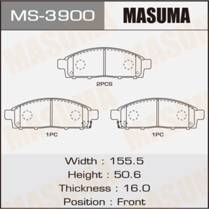 Колодки тормозные MASUMA MS3900