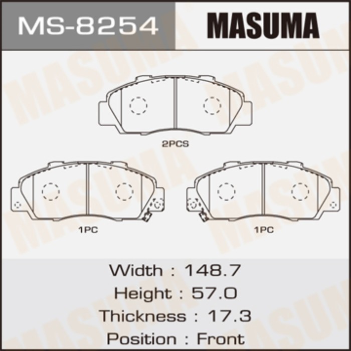 Колодки тормозные MASUMA MS8254