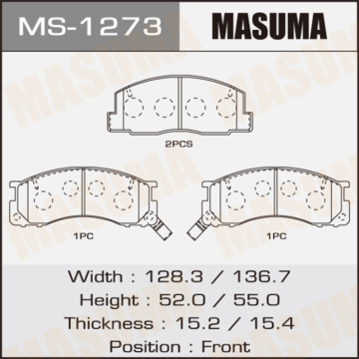 Колодки тормозные MASUMA MS1273