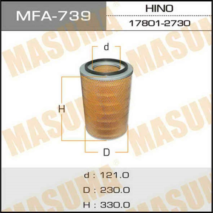 Воздушный фильтр  Masuma MFA739