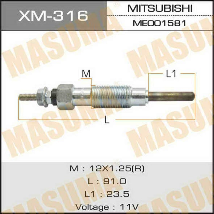 Свеча накаливания  Masuma XM316
