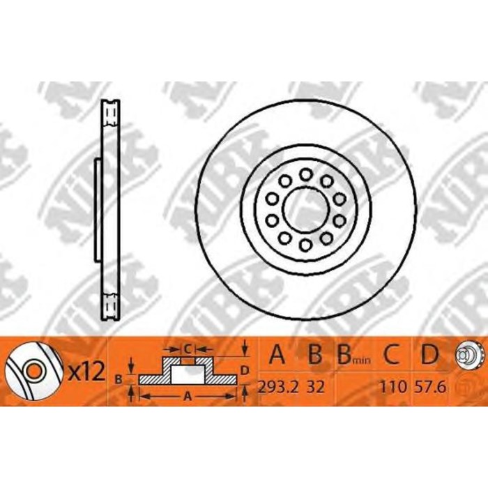 Диск тормозной NIBK RN1269