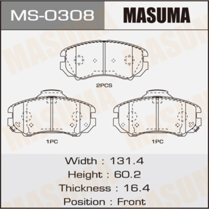 Колодки тормозные MASUMA MS0308