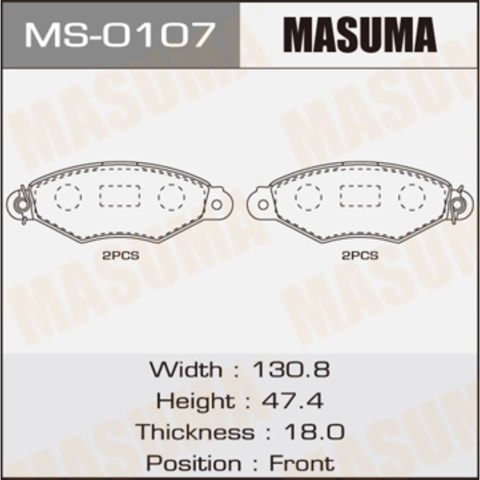 Колодки тормозные MASUMA MS0107