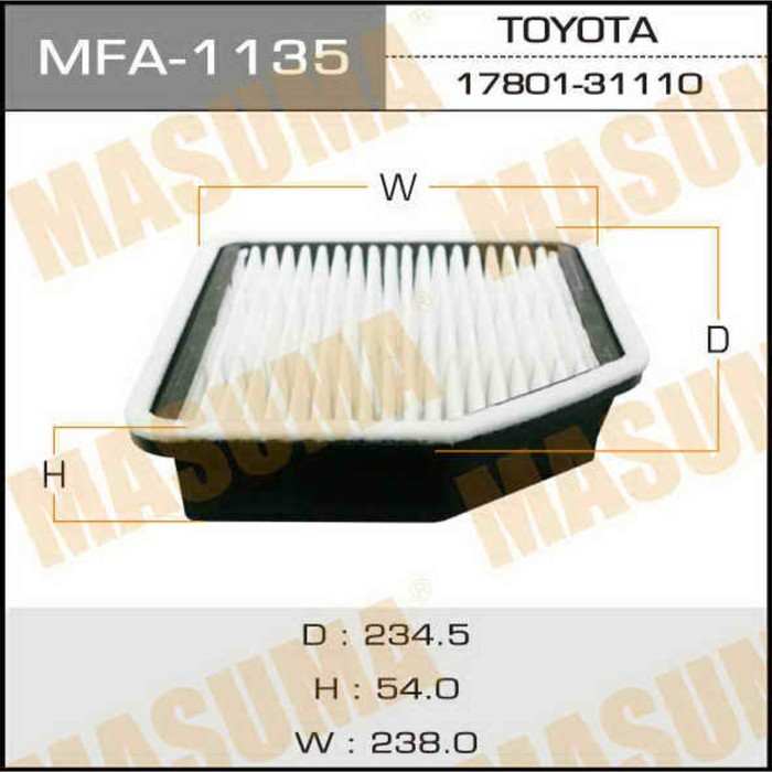 Воздушный фильтр  Masuma MFA1135
