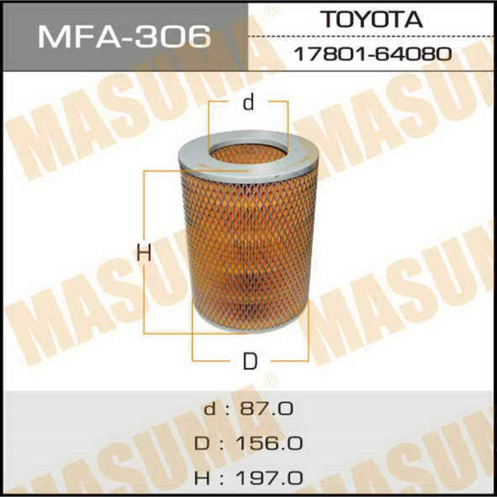 Воздушный фильтр  Masuma MFA306