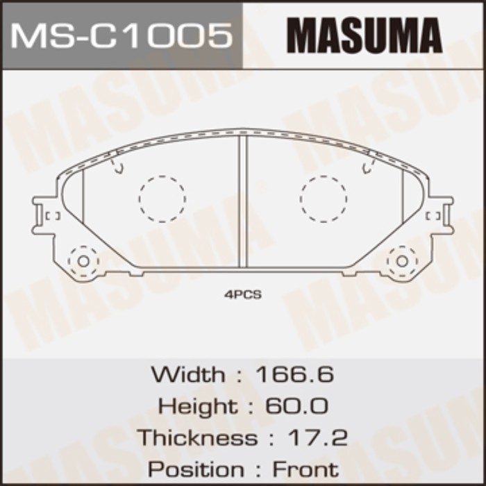 Колодки тормозные MASUMA MSC1005