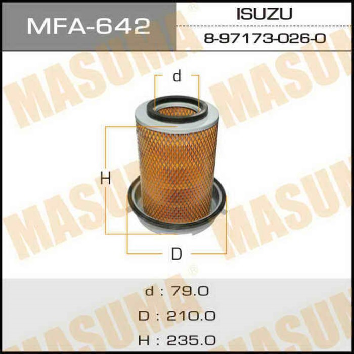 Воздушный фильтр  Masuma MFA642