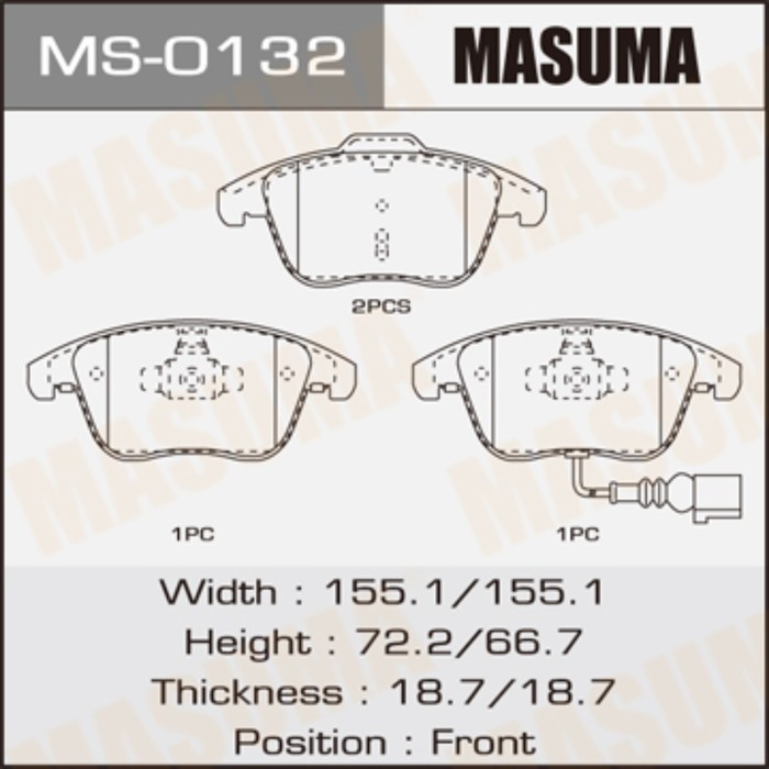 Колодки тормозные MASUMA MS0132