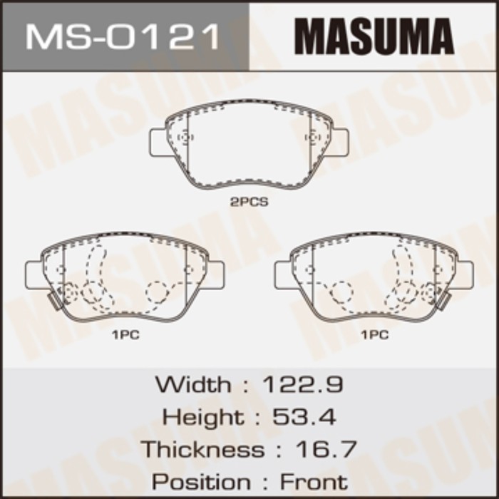 Колодки тормозные MASUMA MS0121