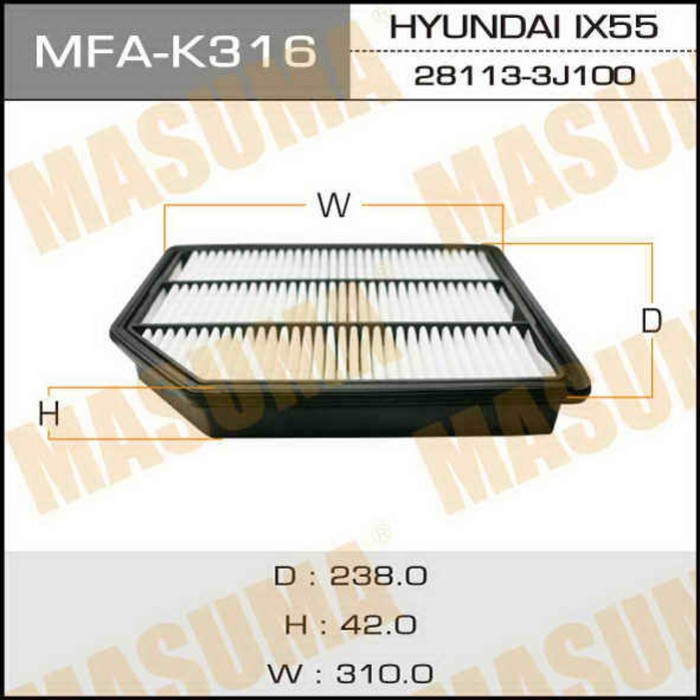 Воздушный фильтр  Masuma MFAK316