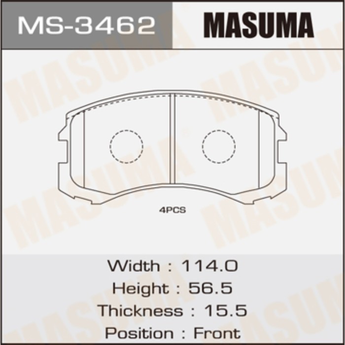 Колодки тормозные MASUMA MS3462