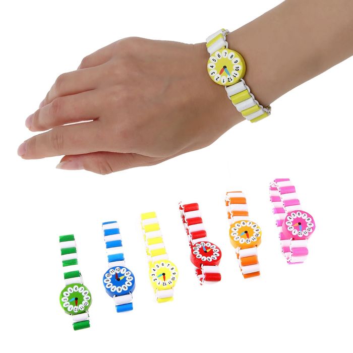 Часы детские, на резиночке, цвета МИКС